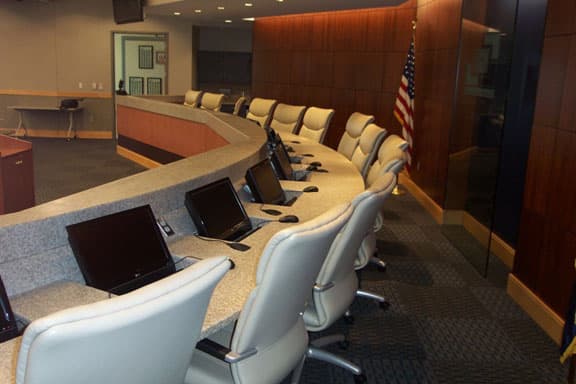 Avonite board room desk for Blue Springs School District Office